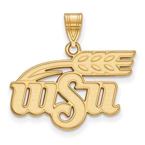 14k Gold Plated Silver Wichita State Large Logo Pendant - Picture 1 of 3